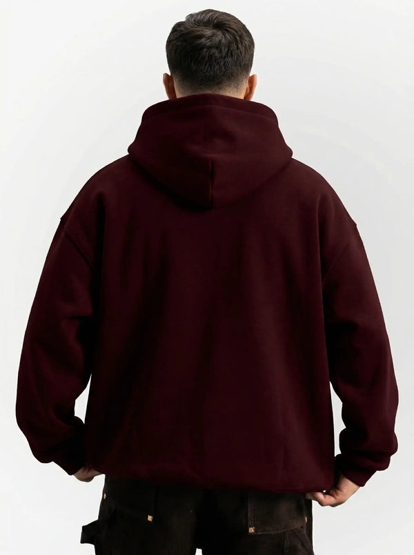 Heavyweight Maroon Oversized Hoodie
