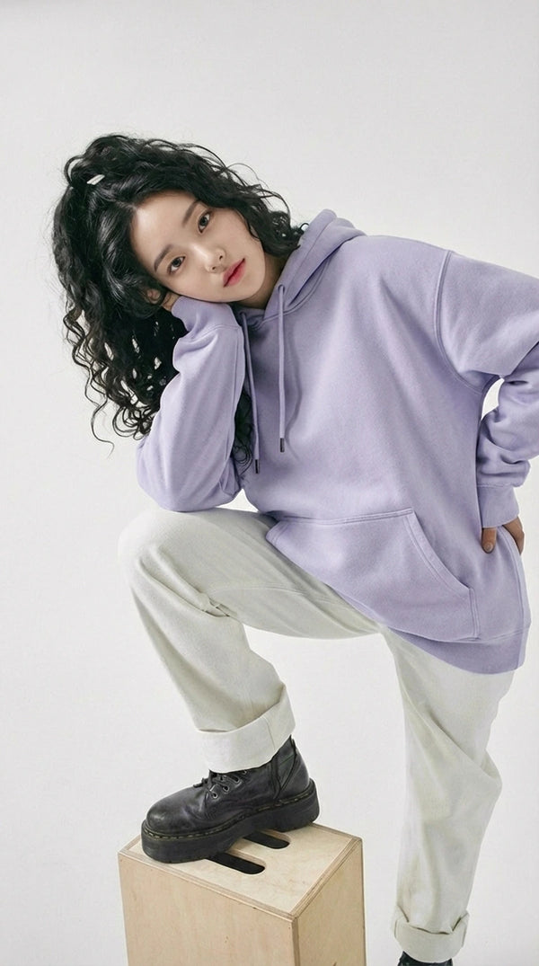 Heavyweight Lavender Oversized Hoodie